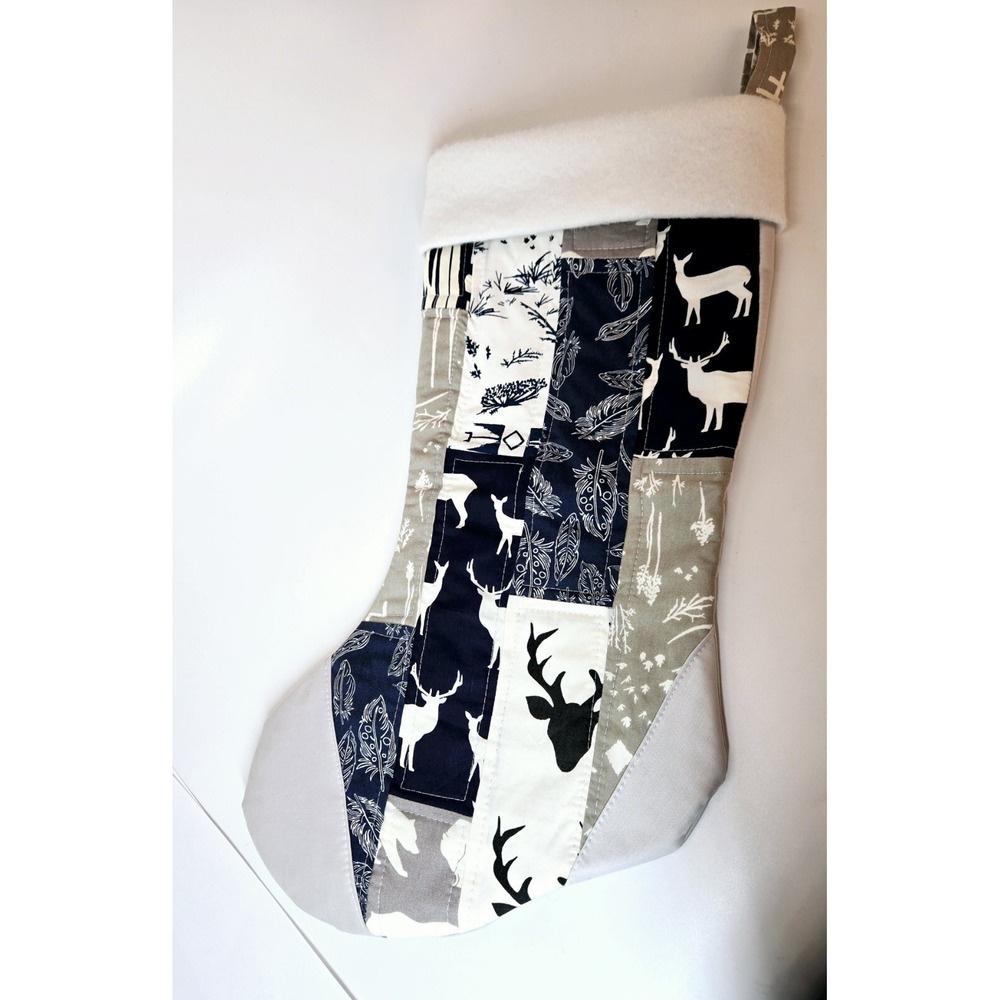 Winter Woodland Deer Country Animals Snow Christmas Stocking Handmade *new*